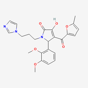 molecular formula C24H25N3O6 B3986655 5-(2,3-dimethoxyphenyl)-3-hydroxy-1-[3-(1H-imidazol-1-yl)propyl]-4-(5-methyl-2-furoyl)-1,5-dihydro-2H-pyrrol-2-one 