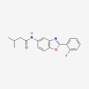 molecular formula C18H17FN2O2 B3986659 N-[2-(2-fluorophenyl)-1,3-benzoxazol-5-yl]-3-methylbutanamide 