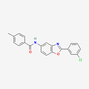 molecular formula C21H15ClN2O2 B3986665 N-[2-(3-chlorophenyl)-1,3-benzoxazol-5-yl]-4-methylbenzamide 