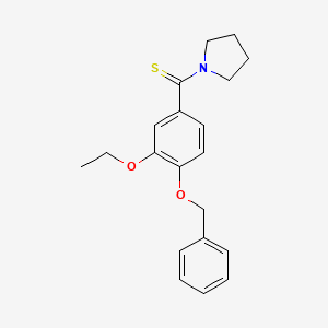 molecular formula C20H23NO2S B3986667 1-{[4-(benzyloxy)-3-ethoxyphenyl]carbonothioyl}pyrrolidine 