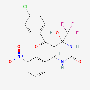 5-(4-chlorobenzoyl)-4-hydroxy-6-(3-nitrophenyl)-4-(trifluoromethyl)tetrahydro-2(1H)-pyrimidinone