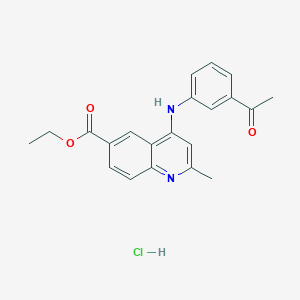 molecular formula C21H21ClN2O3 B3986681 ethyl 4-[(3-acetylphenyl)amino]-2-methyl-6-quinolinecarboxylate hydrochloride 