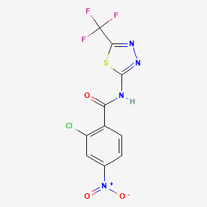 2-chloro-4-nitro-N-[5-(trifluoromethyl)-1,3,4-thiadiazol-2-yl]benzamide