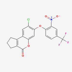 molecular formula C19H11ClF3NO5 B3986717 8-chloro-7-[2-nitro-4-(trifluoromethyl)phenoxy]-2,3-dihydrocyclopenta[c]chromen-4(1H)-one 