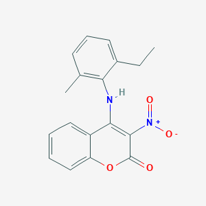 molecular formula C18H16N2O4 B3986739 4-[(2-ethyl-6-methylphenyl)amino]-3-nitro-2H-chromen-2-one 