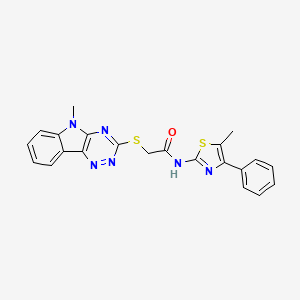 N-(5-methyl-4-phenyl-1,3-thiazol-2-yl)-2-[(5-methyl-5H-[1,2,4]triazino[5,6-b]indol-3-yl)thio]acetamide