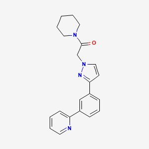 2-(3-{1-[2-oxo-2-(1-piperidinyl)ethyl]-1H-pyrazol-3-yl}phenyl)pyridine