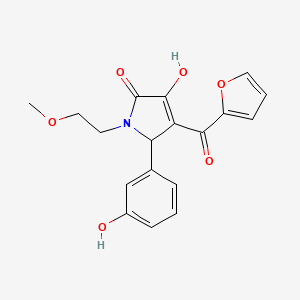 molecular formula C18H17NO6 B3986768 4-(2-furoyl)-3-hydroxy-5-(3-hydroxyphenyl)-1-(2-methoxyethyl)-1,5-dihydro-2H-pyrrol-2-one 