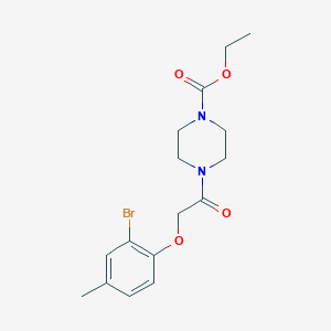 molecular formula C16H21BrN2O4 B398679 Ethyl 4-[(2-bromo-4-methylphenoxy)acetyl]-1-piperazinecarboxylate CAS No. 442571-91-7