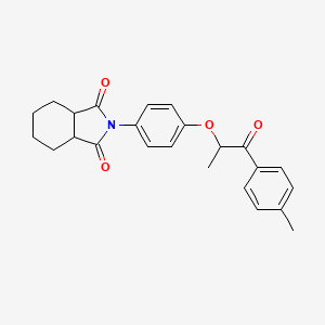 molecular formula C24H25NO4 B3986797 2-{4-[1-methyl-2-(4-methylphenyl)-2-oxoethoxy]phenyl}hexahydro-1H-isoindole-1,3(2H)-dione 