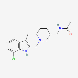 N-({1-[(7-chloro-3-methyl-1H-indol-2-yl)methyl]piperidin-3-yl}methyl)acetamide