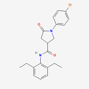 molecular formula C21H23BrN2O2 B3986834 1-(4-bromophenyl)-N-(2,6-diethylphenyl)-5-oxo-3-pyrrolidinecarboxamide 