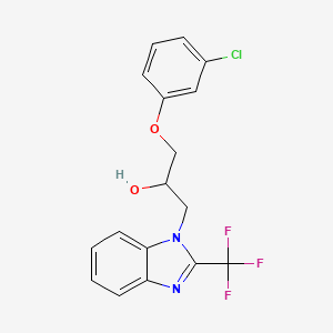 molecular formula C17H14ClF3N2O2 B3986840 1-(3-chlorophenoxy)-3-[2-(trifluoromethyl)-1H-benzimidazol-1-yl]-2-propanol 