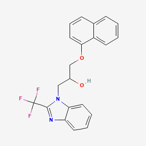 molecular formula C21H17F3N2O2 B3986853 1-(1-naphthyloxy)-3-[2-(trifluoromethyl)-1H-benzimidazol-1-yl]-2-propanol 