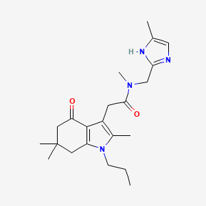 N-methyl-N-[(4-methyl-1H-imidazol-2-yl)methyl]-2-(2,6,6-trimethyl-4-oxo-1-propyl-4,5,6,7-tetrahydro-1H-indol-3-yl)acetamide