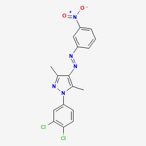 molecular formula C17H13Cl2N5O2 B3986883 1-(3,4-dichlorophenyl)-3,5-dimethyl-4-[(3-nitrophenyl)diazenyl]-1H-pyrazole 