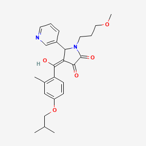 molecular formula C25H30N2O5 B3986903 3-hydroxy-4-(4-isobutoxy-2-methylbenzoyl)-1-(3-methoxypropyl)-5-(3-pyridinyl)-1,5-dihydro-2H-pyrrol-2-one 