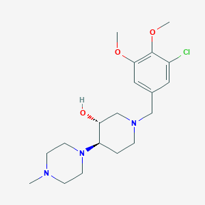 molecular formula C19H30ClN3O3 B3986909 (3R*,4R*)-1-(3-chloro-4,5-dimethoxybenzyl)-4-(4-methyl-1-piperazinyl)-3-piperidinol 