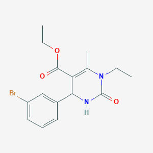 molecular formula C16H19BrN2O3 B3986925 ethyl 4-(3-bromophenyl)-1-ethyl-6-methyl-2-oxo-1,2,3,4-tetrahydro-5-pyrimidinecarboxylate 