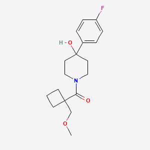 molecular formula C18H24FNO3 B3986926 4-(4-fluorophenyl)-1-{[1-(methoxymethyl)cyclobutyl]carbonyl}piperidin-4-ol 