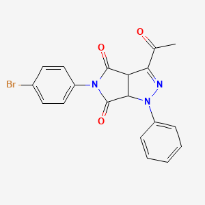 molecular formula C19H14BrN3O3 B3986950 3-acetyl-5-(4-bromophenyl)-1-phenyl-3a,6a-dihydropyrrolo[3,4-c]pyrazole-4,6(1H,5H)-dione 