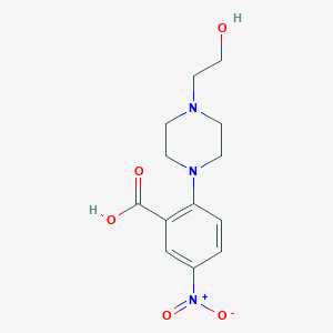 molecular formula C13H17N3O5 B3986960 2-[4-(2-hydroxyethyl)-1-piperazinyl]-5-nitrobenzoic acid 