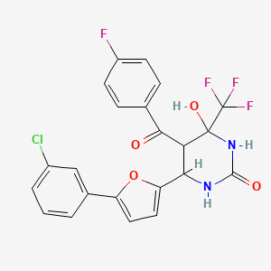 6-[5-(3-chlorophenyl)-2-furyl]-5-(4-fluorobenzoyl)-4-hydroxy-4-(trifluoromethyl)tetrahydro-2(1H)-pyrimidinone