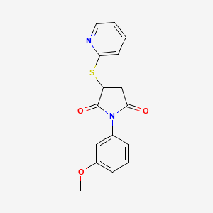 molecular formula C16H14N2O3S B3986972 1-(3-methoxyphenyl)-3-(2-pyridinylthio)-2,5-pyrrolidinedione 