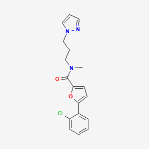 molecular formula C18H18ClN3O2 B3987005 5-(2-chlorophenyl)-N-methyl-N-[3-(1H-pyrazol-1-yl)propyl]-2-furamide 