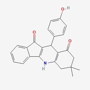 molecular formula C24H21NO3 B3987016 10-(4-hydroxyphenyl)-7,7-dimethyl-6,7,8,10-tetrahydro-5H-indeno[1,2-b]quinoline-9,11-dione 