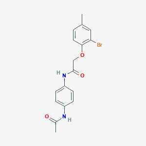molecular formula C17H17BrN2O3 B398705 N-[4-(acetylamino)phenyl]-2-(2-bromo-4-methylphenoxy)acetamide 