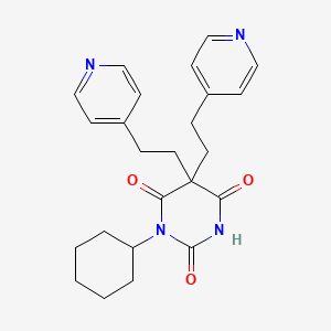 molecular formula C24H28N4O3 B3987058 1-cyclohexyl-5,5-bis[2-(4-pyridinyl)ethyl]-2,4,6(1H,3H,5H)-pyrimidinetrione 