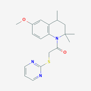 molecular formula C19H23N3O2S B3987061 6-methoxy-2,2,4-trimethyl-1-[(2-pyrimidinylthio)acetyl]-1,2,3,4-tetrahydroquinoline 