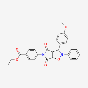 ethyl 4-[3-(4-methoxyphenyl)-4,6-dioxo-2-phenylhexahydro-5H-pyrrolo[3,4-d]isoxazol-5-yl]benzoate