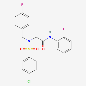 N~2~-[(4-chlorophenyl)sulfonyl]-N~2~-(4-fluorobenzyl)-N~1~-(2-fluorophenyl)glycinamide