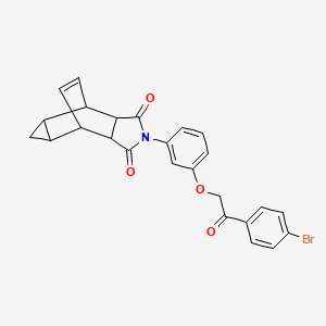 4-{3-[2-(4-bromophenyl)-2-oxoethoxy]phenyl}-4-azatetracyclo[5.3.2.0~2,6~.0~8,10~]dodec-11-ene-3,5-dione