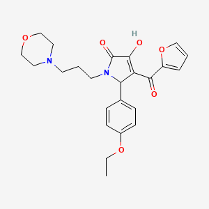 molecular formula C24H28N2O6 B3987163 5-(4-ethoxyphenyl)-4-(2-furoyl)-3-hydroxy-1-[3-(4-morpholinyl)propyl]-1,5-dihydro-2H-pyrrol-2-one 