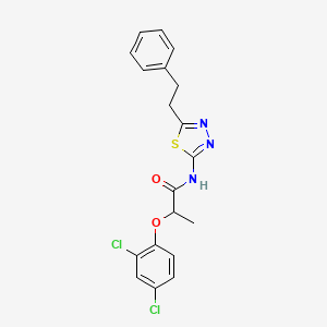 molecular formula C19H17Cl2N3O2S B3987202 2-(2,4-dichlorophenoxy)-N-[5-(2-phenylethyl)-1,3,4-thiadiazol-2-yl]propanamide 