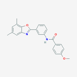 molecular formula C23H20N2O3 B398722 N-[3-(5,7-Dimethyl-benzooxazol-2-yl)-phenyl]-4-methoxy-benzamide 