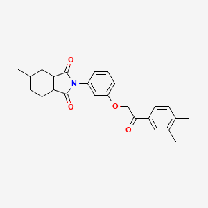 molecular formula C25H25NO4 B3987220 2-{3-[2-(3,4-dimethylphenyl)-2-oxoethoxy]phenyl}-5-methyl-3a,4,7,7a-tetrahydro-1H-isoindole-1,3(2H)-dione 