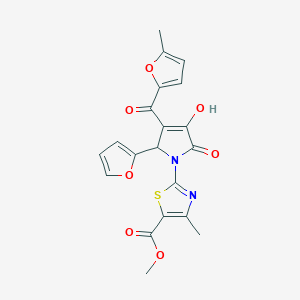 molecular formula C20H16N2O7S B3987236 methyl 2-[2-(2-furyl)-4-hydroxy-3-(5-methyl-2-furoyl)-5-oxo-2,5-dihydro-1H-pyrrol-1-yl]-4-methyl-1,3-thiazole-5-carboxylate 