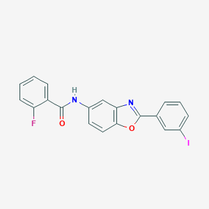 2-fluoro-N-[2-(3-iodophenyl)-1,3-benzoxazol-5-yl]benzamide