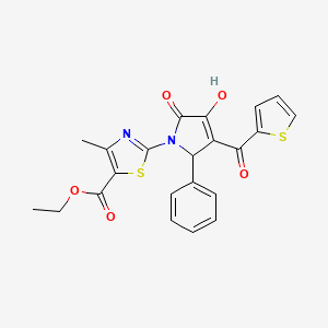 ethyl 2-[3-hydroxy-2-oxo-5-phenyl-4-(2-thienylcarbonyl)-2,5-dihydro-1H-pyrrol-1-yl]-4-methyl-1,3-thiazole-5-carboxylate