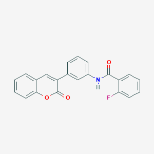 molecular formula C22H14FNO3 B398727 2-fluoro-N-[3-(2-oxo-2H-chromen-3-yl)phenyl]benzamide 