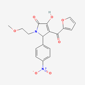 molecular formula C18H16N2O7 B3987280 4-(2-furoyl)-3-hydroxy-1-(2-methoxyethyl)-5-(4-nitrophenyl)-1,5-dihydro-2H-pyrrol-2-one 