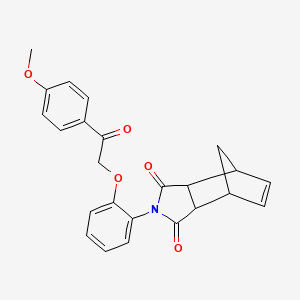 molecular formula C24H21NO5 B3987286 4-{2-[2-(4-methoxyphenyl)-2-oxoethoxy]phenyl}-4-azatricyclo[5.2.1.0~2,6~]dec-8-ene-3,5-dione 