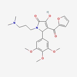 molecular formula C23H28N2O7 B3987297 1-[3-(dimethylamino)propyl]-4-(2-furoyl)-3-hydroxy-5-(3,4,5-trimethoxyphenyl)-1,5-dihydro-2H-pyrrol-2-one 