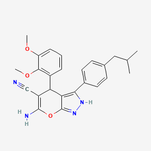 6-amino-4-(2,3-dimethoxyphenyl)-3-(4-isobutylphenyl)-1,4-dihydropyrano[2,3-c]pyrazole-5-carbonitrile