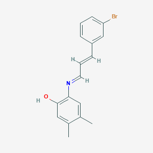 molecular formula C17H16BrNO B398733 2-{[3-(3-Bromophenyl)-2-propenylidene]amino}-4,5-dimethylphenol 