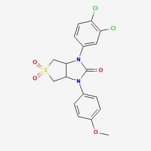 molecular formula C18H16Cl2N2O4S B3987343 1-(3,4-dichlorophenyl)-3-(4-methoxyphenyl)tetrahydro-1H-thieno[3,4-d]imidazol-2(3H)-one 5,5-dioxide CAS No. 446277-47-0